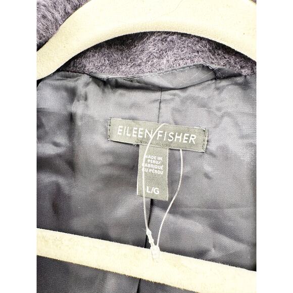 Eileen Fisher Sheared Suri Alpaca Stand Collar Coat Size L - Picture 3 of 6